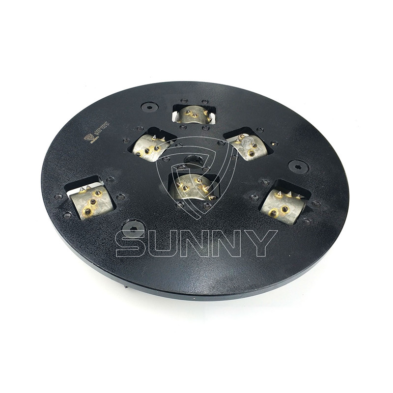 300mm Rotary Stone Bush Hammer Plate With 15 Teethed Heads