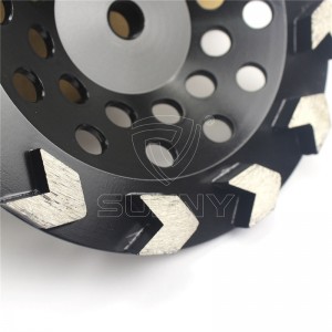 Rodyklės tipas 7 colių betono šlifavimo disko taurės ratas