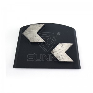 Placa de pulido de diamante Lavina de 2 segmentos de flecha para piso de concreto