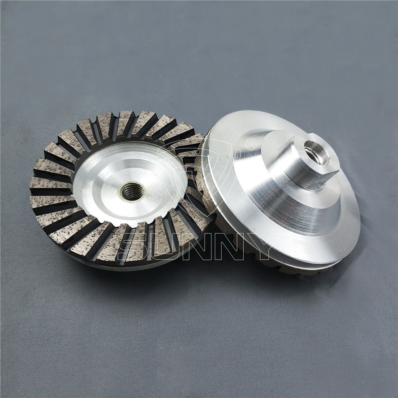 4 Inch Turbo Type Diamond Cup Wheel With Aluminium Body