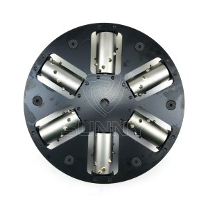 ចានញញួរថ្ម 350 មីលីម៉ែត្រ ជាមួយនឹង 6 គ្រាប់ Carbide Rollers