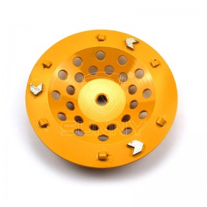 7 Inch PCD Diamond Cup Wheel Bakeng sa Epoxy Floor Coating Removals