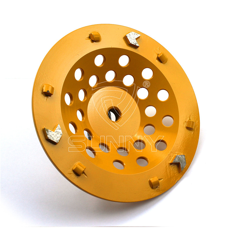 7 Inch PCD Diamond Cup Wheel For Epoxy Floor Coating Removals