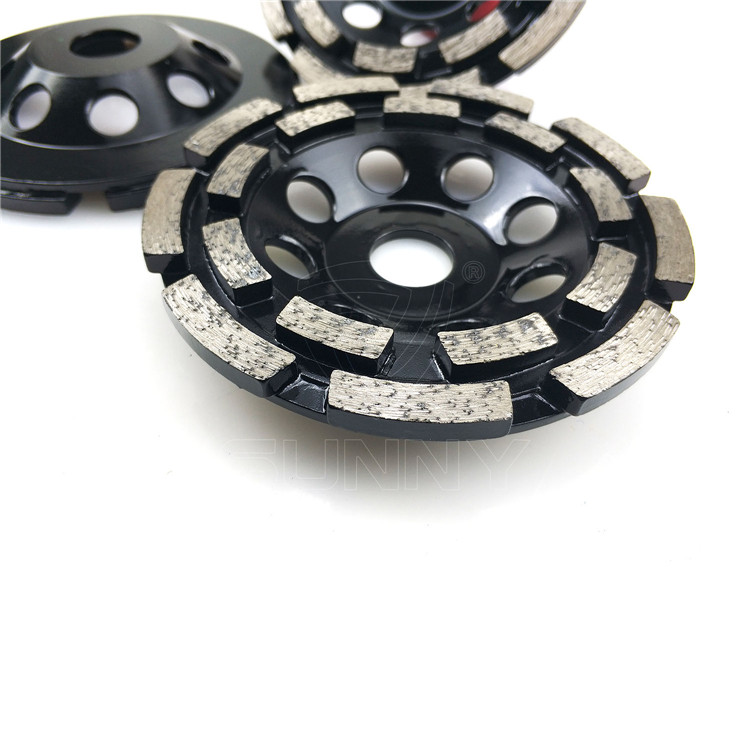 5 inch double row diamond cup wheel for grinding concrete