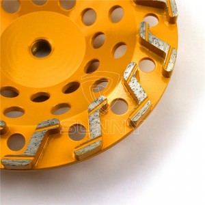 S Segment Type 7 Inch Diamond Cup Grinding Wheel For Concrete