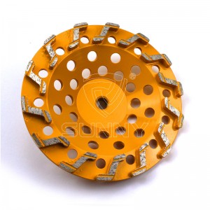 S Segment Type 7 Inch Diamond Cup Grinding Wheel Ji bo Betonê