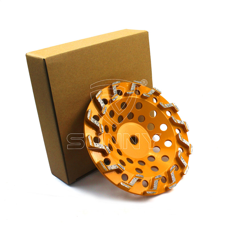 S Segment Type 7 Inch Diamond Cup Grinding Wheel For Concrete