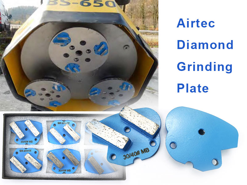 Trapezoid diamond grinding plates for Airtec floor grinders