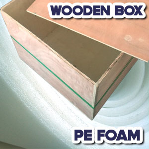 Wooden box + PE foam