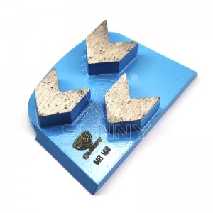 Seòrsa Arrow Sìona Lavina Diamond Grinding Plate airson Grinding Concrete